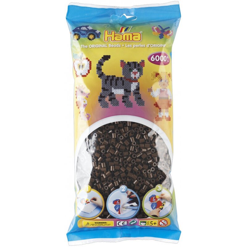 Hama - set margele de calcat midi, maro
