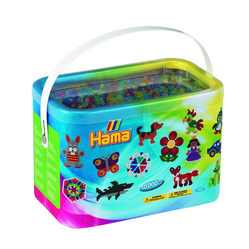Margele de calcat hama midi mix 6 culori transparente cu sclipici