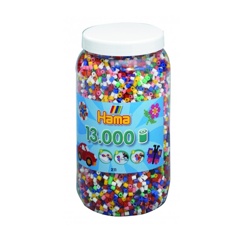 Hama - set margele de calcat mix de 10 culori model 2 midi