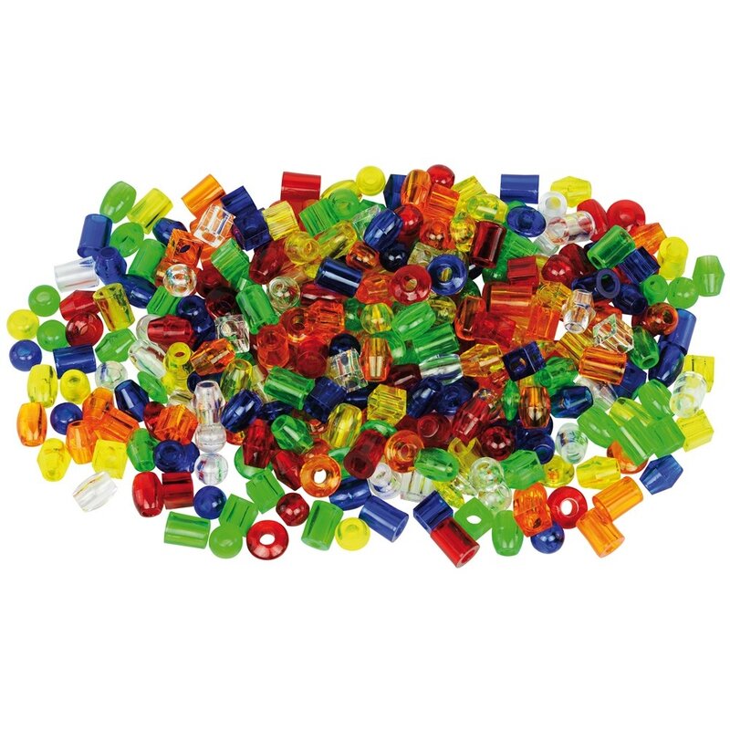 Tickit - set margele mari, pentru insirat, transparente, 192 buc, multicolor