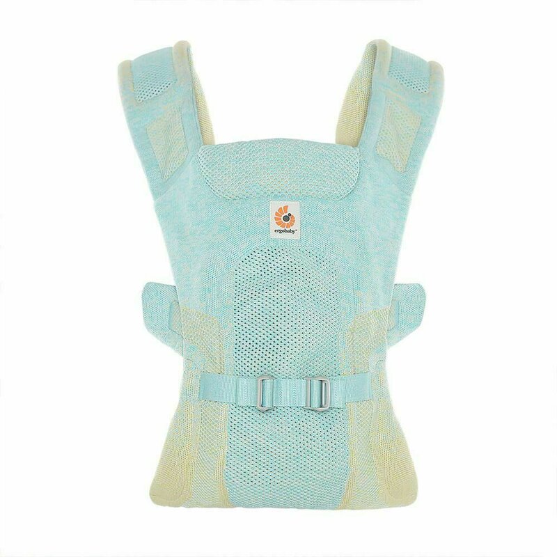 Ergobaby - marsupiu ergonomic aerloom , sunburst, din poliester, 3 pozitii, albastru/galben