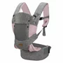 Marsupiu bebe, FreeON, Carry Me, 3 in 1, De la 4 luni pana la 15 kg, Tesatura din plasa 3D, Confortabil si sigur pentru bebe, Grey/Pink - 1