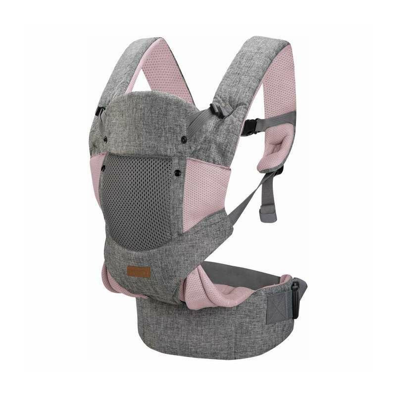 Marsupiu bebe, FreeON, Carry Me, 3 in 1, De la 4 luni pana la 15 kg, Tesatura din plasa 3D, Confortabil si sigur pentru bebe, Grey/Pink