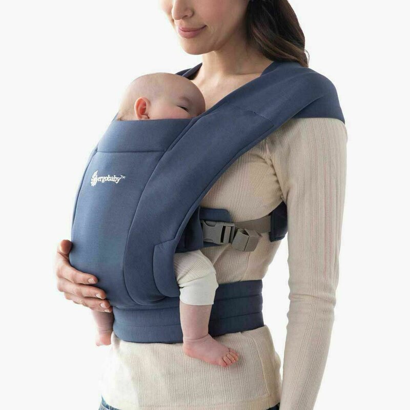 Ergobaby - marsupiu ergonomic embrace soft, 3 pozitii, albastru