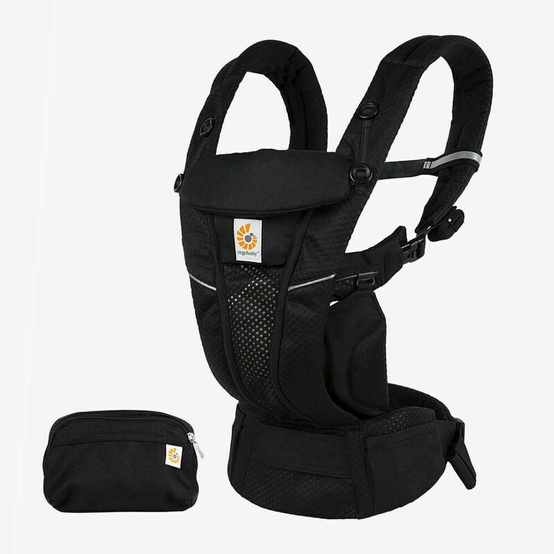 Ergobaby - marsupiu ergonomic omni breeze , onyx, din poliester, 4 pozitii, negru