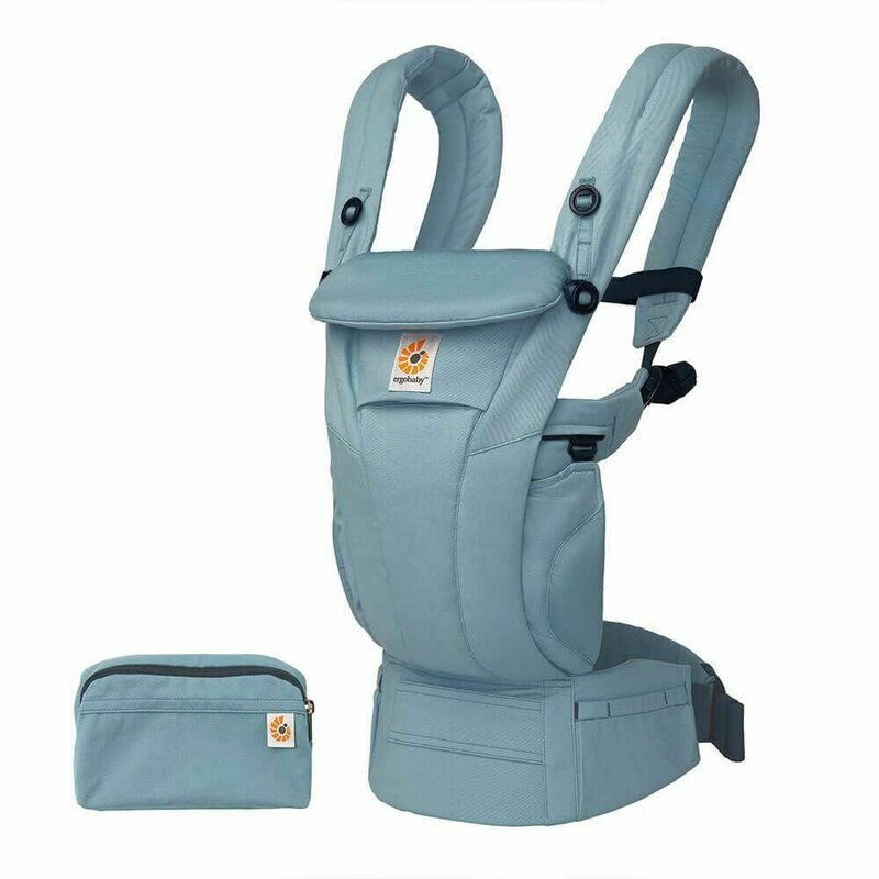 Ergobaby - marsupiu ergonomic omni dream , slate, din poliester, 4 pozitii, albastru