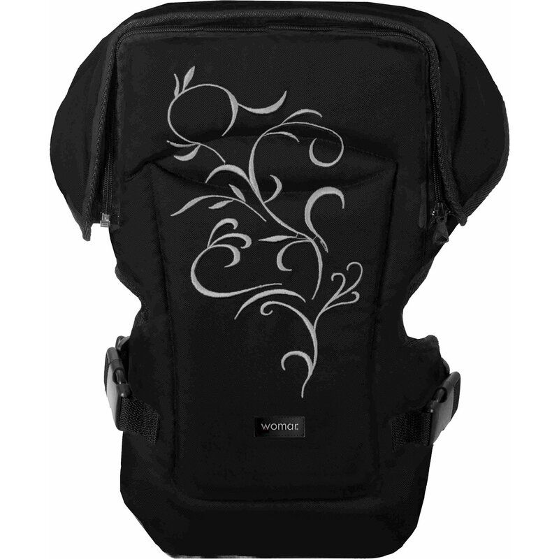 Womar zaffiro - marsupiu rainbow n15, negru, gri