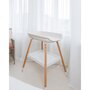 Masuta de infasat, BabyTrold, Cu saltea de infasat inclusa, Spatiu pentru depozitare, 77x67x90 cm, Sustine 11 kg, Lemn de fag, Alb/Natur - 4