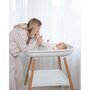 Masuta de infasat, BabyTrold, Cu saltea de infasat inclusa, Spatiu pentru depozitare, 77x67x90 cm, Sustine 11 kg, Lemn de fag, Alb/Natur - 7