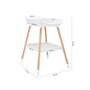 Masuta de infasat, BabyTrold, Cu saltea de infasat inclusa, Spatiu pentru depozitare, 77x67x90 cm, Sustine 11 kg, Lemn de fag, Alb/Natur - 9
