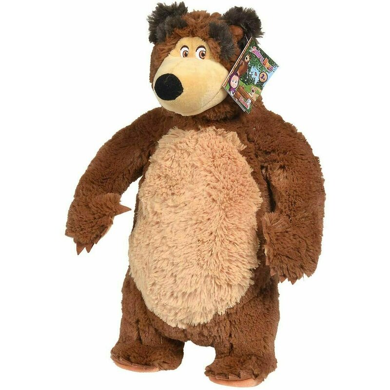 Simba - jucarie din plus ursul , masha and the bear , 40 cm, maro