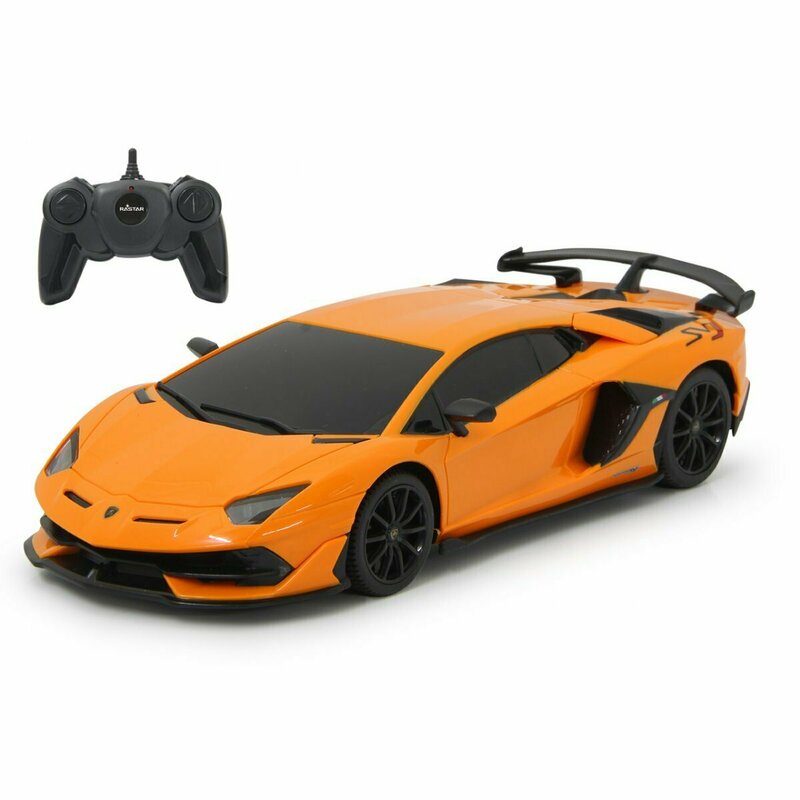 Rastar - masinuta cu telecomanda lamborghini aventador svj, scara 1:24, portocaliu