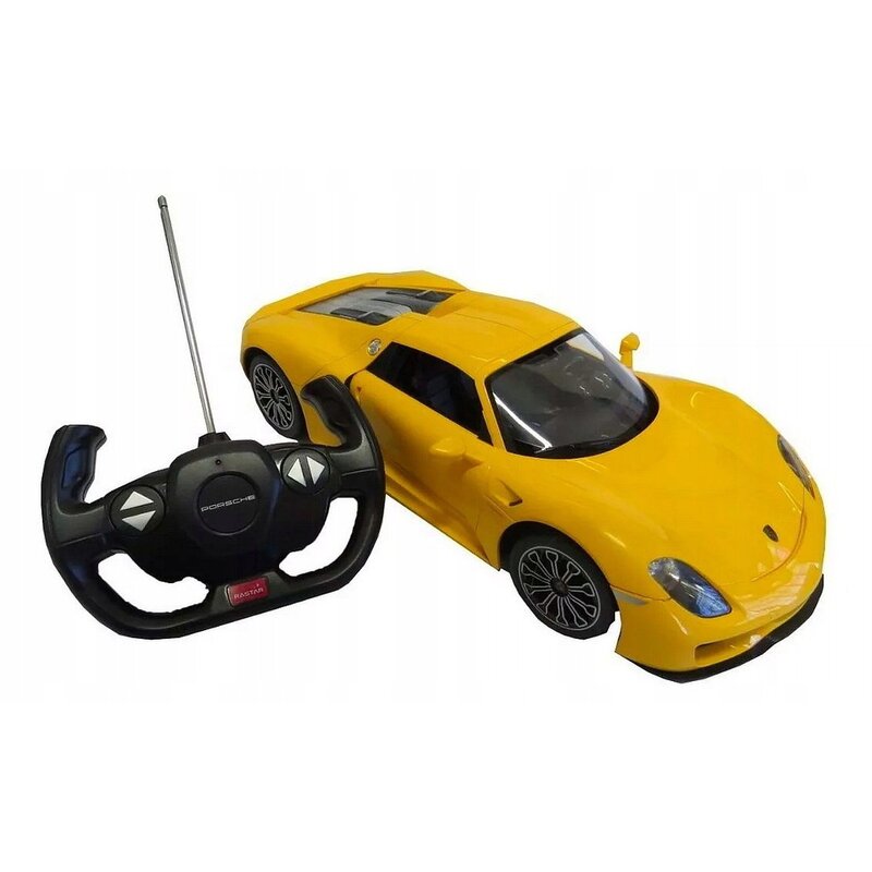 Rastar - Masinuta cu telecomanda Porsche 918 Spyder, Scara 1:14, Galben