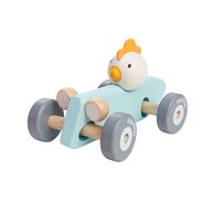 Plan toys - Masina de curse puiut, culoare pastel