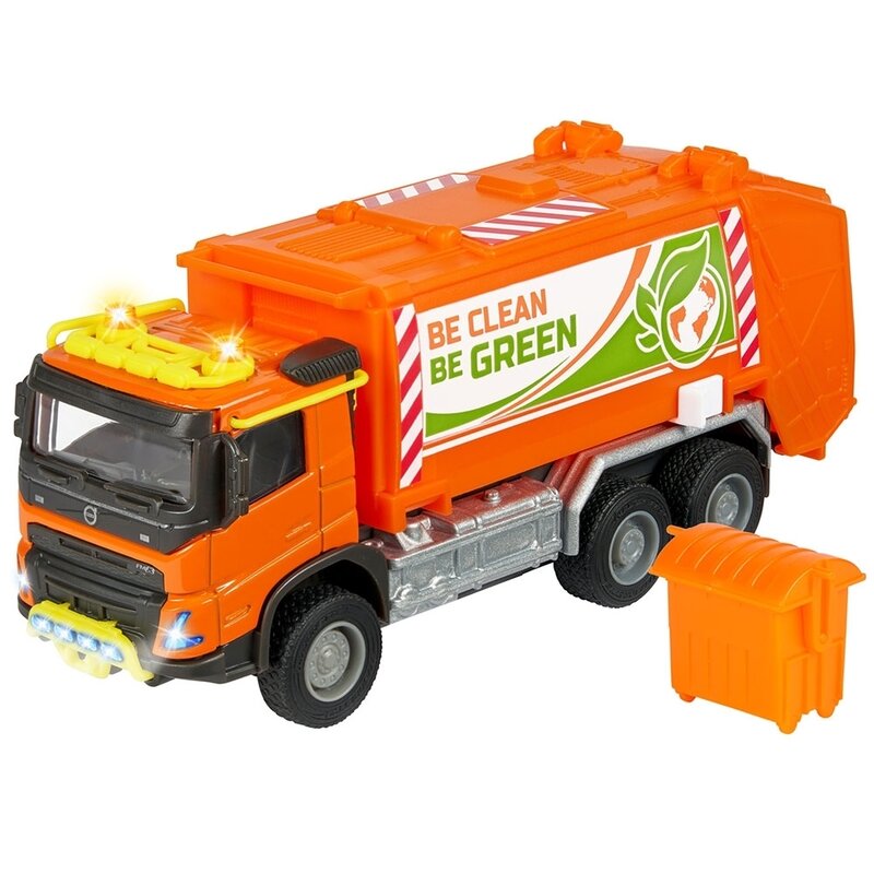 Majorette - masina de gunoi volvo garbge collector cu tomberon