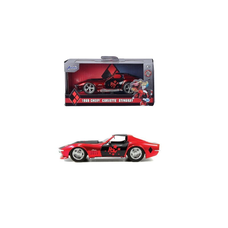 Simba - masina corvette stingray , metalica, scara 1:32, harley quinn 1969, multicolor
