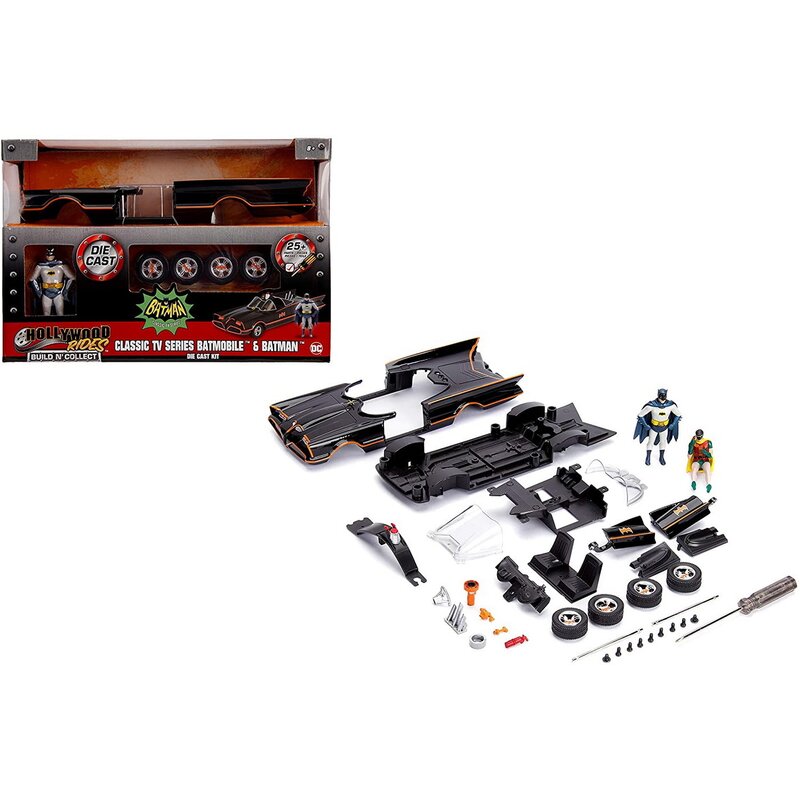 Simba - set de constructie vehicul masinuta batman , scara 1:24, build and collect, multicolor
