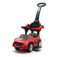 Masinuta de impins, Baby Mix, Bouncer, 3 in 1, Cu maner de impins detasabil, Cu protectii laterale, Cu melodii si claxon, Cu suport jucarii sub sezut, 12-36 luni, Red, Resigilat