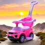 Masinuta de impins, Baby Mix, Cu maner de impins detasabil, Cu protectii laterale, Cu melodii si claxon, Cu suport jucarii sub sezut, Pink - 2