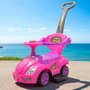 Masinuta de impins, Baby Mix, Mega Car, Pana la 23 kg, Cu maner de impins pliabil, Cu suport picioare, Cu protectii laterale detasabile, Cu melodii si claxon, Cu suport jucarii sub sezut, 12-36 luni, Pink - 3