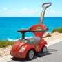 Masinuta de impins, Baby Mix, Mega Car, Pana la 23 kg, Cu maner de impins pliabil, Cu suport picioare, Cu protectii laterale detasabile, Cu melodii si claxon, Cu suport jucarii sub sezut, 12-36 luni, Red - 2