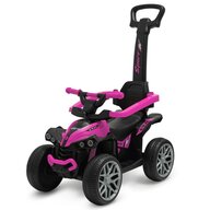 Masinuta de impins, Baby Mix, Mega Prime, Pana la 30 kg, Cu maner de impins, Cu protectii laterale, Cu sunete, Roti EVA, 12 luni+, Pink