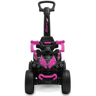 Masinuta de impins, Baby Mix, Mega Prime, Pana la 30 kg, Cu maner de impins, Cu protectii laterale, Cu sunete, Roti EVA, 12 luni+, Pink, Resigilat