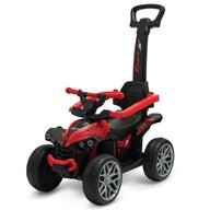 Masinuta de impins, Baby Mix, Mega Prime, Pana la 30 kg, Cu maner de impins, Cu protectii laterale, Cu sunete, Roti EVA, 12 luni+, Red