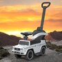 Masinuta de impins, Baby Mix, Mercedes Benz G-Class G63, Cu maner de impins detasabil, Cu protectii laterale, Cu suport pentru picioare, Cu melodii si claxon, Cu suport jucarii sub sezut si suport pahar, 24 luni+, White - 2