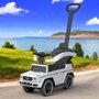 Masinuta de impins, Baby Mix, Mercedes Benz G-Class G63, Cu maner de impins detasabil, Cu protectii laterale, Cu suport pentru picioare, Cu melodii si claxon, Cu suport jucarii sub sezut si suport pahar, 24 luni+, White - 4