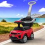 Masinuta de impins, Baby Mix, Prime, Scaun din piele ecologica, Cu maner de impins detasabil, Cu protectii laterale, Cu melodii si claxon, Cu suport jucarii sub sezut, Red - 3