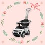 Masinuta de impins, Baby Mix, Prime, Scaun din piele ecologica, Cu maner de impins detasabil, Cu protectii laterale, Cu melodii si claxon, Cu suport jucarii sub sezut, White - 5