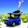 Masinuta de impins, Baby Mix, Cu maner de impins detasabil, Cu protectii laterale, Cu melodii si claxon, Cu suport jucarii sub sezut, Albastru - 4
