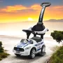Masinuta de impins, Baby Mix, Police, Cu maner de impins detasabil, Cu protectii laterale, Cu melodii si claxon, Cu suport jucarii sub sezut - 2