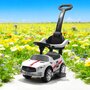 Masinuta de impins, Baby Mix, Racer, Cu maner de impins detasabil, Cu protectii laterale, Cu melodii si claxon, Cu suport jucarii sub sezut, Alb - 3