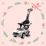 Masinuta de impins, Baby Mix, Racer, Cu maner de impins detasabil, Cu protectii laterale, Cu melodii si claxon, Cu suport jucarii sub sezut, Alb - 5