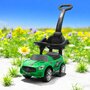 Masinuta de impins, Baby Mix, Racer, Cu maner de impins detasabil, Cu protectii laterale, Cu melodii si claxon, Cu suport jucarii sub sezut, Verde - 6