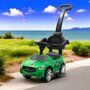 Masinuta de impins, Baby Mix, Racer, Cu maner de impins detasabil, Cu protectii laterale, Cu melodii si claxon, Cu suport jucarii sub sezut, Verde - 3