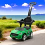Masinuta de impins, Baby Mix, Racer, Cu maner de impins detasabil, Cu protectii laterale, Cu melodii si claxon, Cu suport jucarii sub sezut, Verde - 3