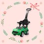 Masinuta de impins, Baby Mix, Racer, Cu maner de impins detasabil, Cu protectii laterale, Cu melodii si claxon, Cu suport jucarii sub sezut, Verde - 5