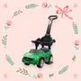 Masinuta de impins, Baby Mix, Racer, Cu maner de impins detasabil, Cu protectii laterale, Cu melodii si claxon, Cu suport jucarii sub sezut, Verde - 5