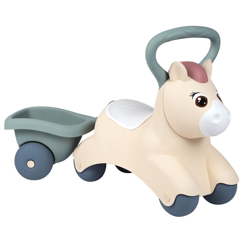 Smoby - masinuta de impins pony cu remorca