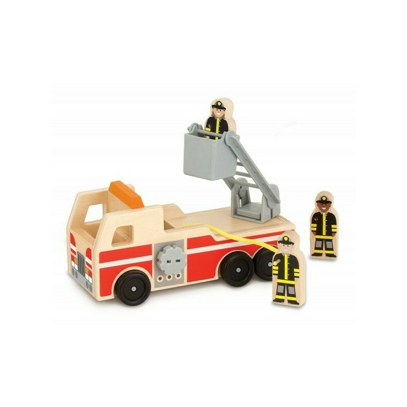 Melissa & doug - masina de pompieri din lemn