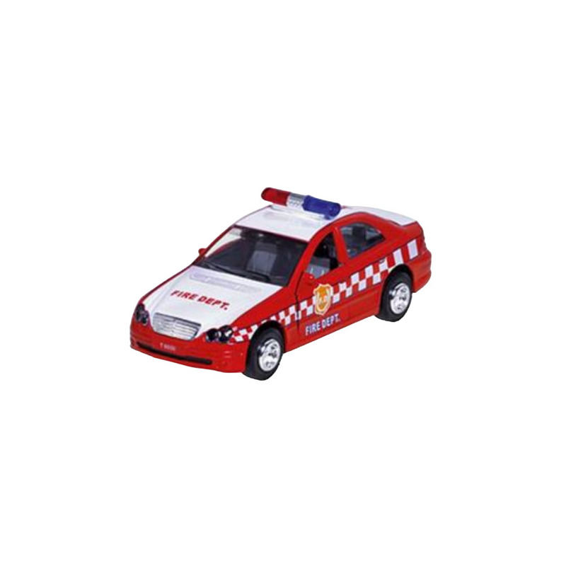 Masinuta die cast cu sunete si lumini, 15 cm, pompieri, rosie