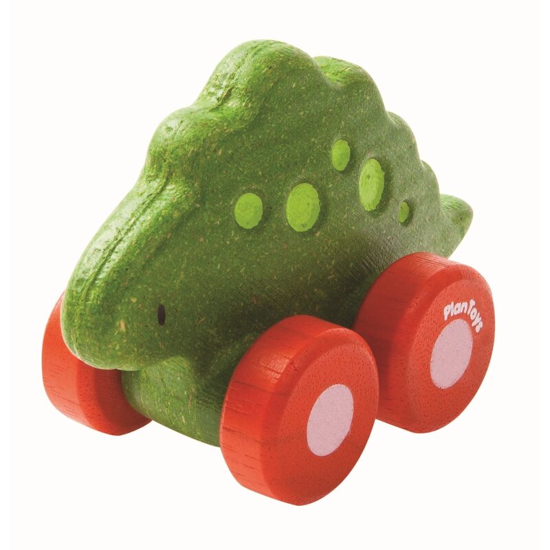 Plan toys - masinuta dinozaur, culoare verde