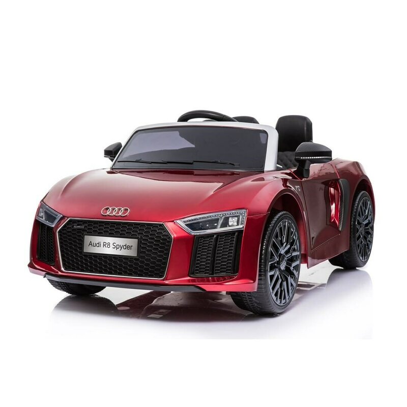 Masinuta electrica, Baby Mix, AUDI R8 Spyder Maxi, 12 V, Pana la 30 kg, Conexiune USB, Cu lumini LED si muzica, Cu afisaj digital, 3-8 ani, Red