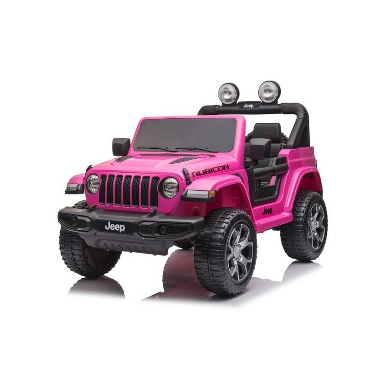 Masinuta electrica, Baby Mix, Jeep Wrangler Rubicon, 12V, Pana la 30 kg, Conexiune USB, Cu lumini LED si muzica, Cu afisaj digital, 3-8 ani, Red