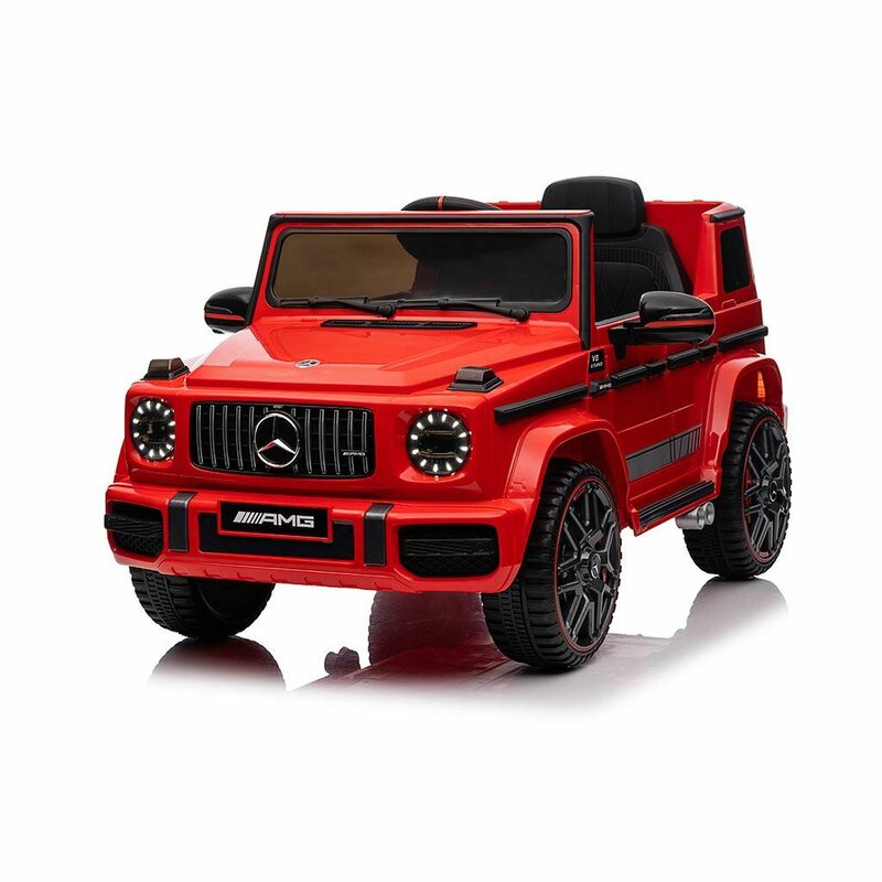 Masinuta electrica, Baby Mix, Mercedes AMG G63, 12V, Pana la 25 kg, Conexiune USB, Cu lumini LED si muzica, Cu afisaj digital, 3-8 ani, Red