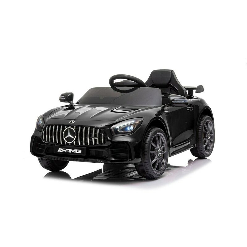 Masinuta electrica, Baby Mix, Mercedes Benz GTR-S AMG, 12V, Pana la 25 kg, Cu 3 viteze, Conexiune USB, Cu lumini LED si muzica, Cu afisaj digital, 3-8 ani, Black