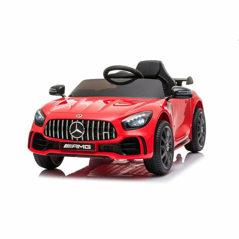 Masinuta electrica, Baby Mix, Mercedes Benz GTR-S AMG, 12V, Pana la 25 kg, Cu 3 viteze, Conexiune USB, Cu lumini LED si muzica, Cu afisaj digital, 3-8 ani, Red